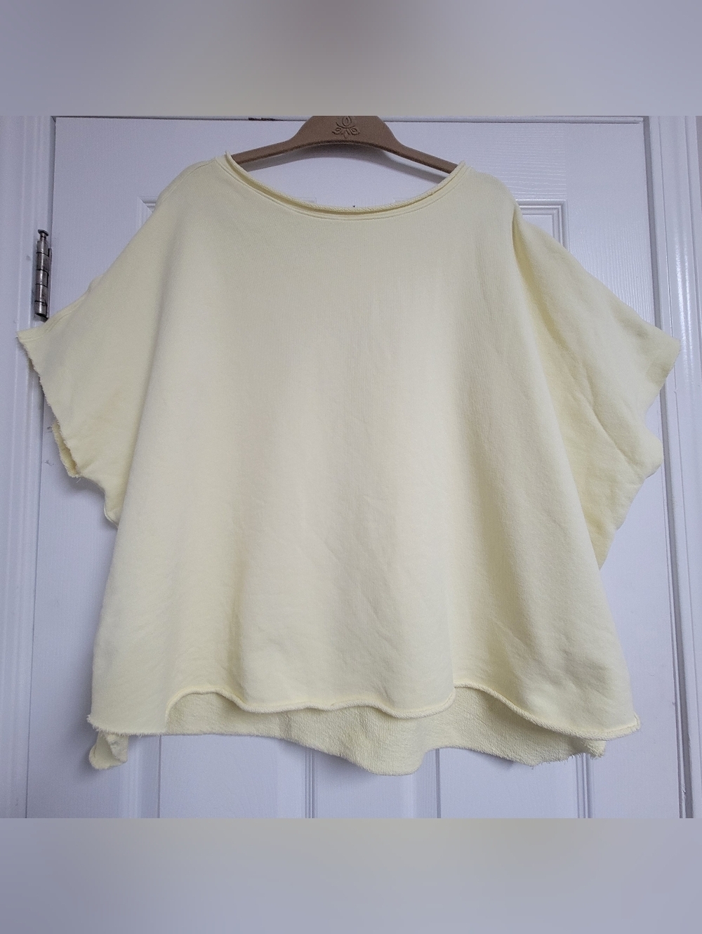 Frank & Eileen Olive Triple Fleece Original Capelet Short Sleeve Top One Size.